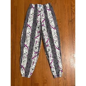 VINTAGE International Baggyz Jogger Pants Men's White Black Purple Size Large